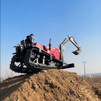Motor 80 HP Pequenos tractores agrícolas de rastreamento com escavadeira