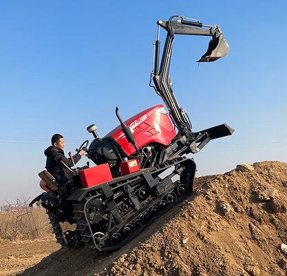 Motor 80 HP Pequenos tractores agrícolas de rastreamento com escavadeira