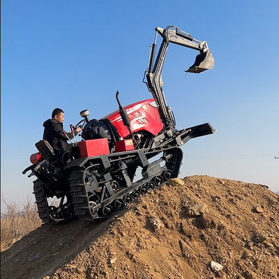 Motor 80 HP Pequenos tractores agrícolas de rastreamento com escavadeira