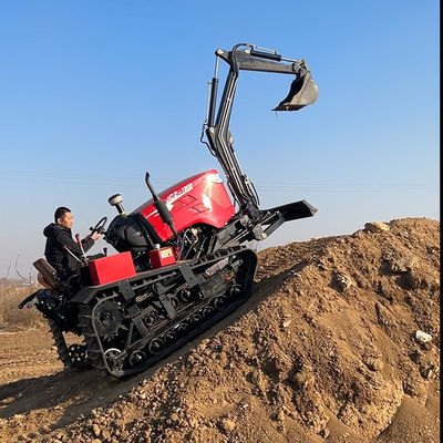 Motor 80 HP Pequenos tractores agrícolas de rastreamento com escavadeira