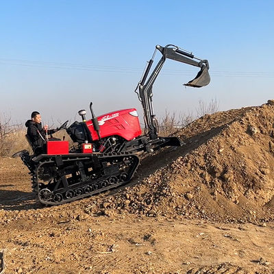 Motor 80 HP Pequenos tractores agrícolas de rastreamento com escavadeira