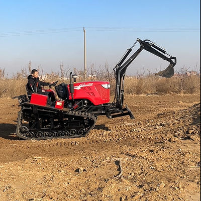Motor 80 HP Pequenos tractores agrícolas de rastreamento com escavadeira