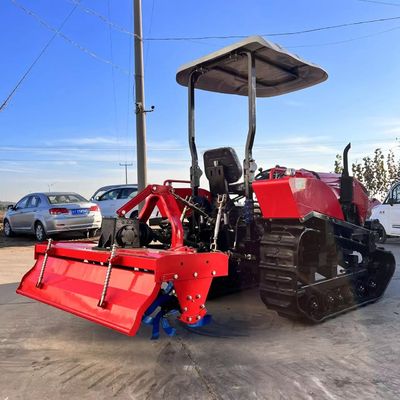 Mini 50HP Paddy Field Crawler Tractor com caixa de engrenagens do motor CE Certificado